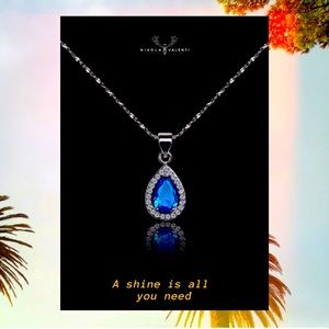 WHITE GOLD AUSTRIAN TEARDROP NECKLACE💎💍💋✨